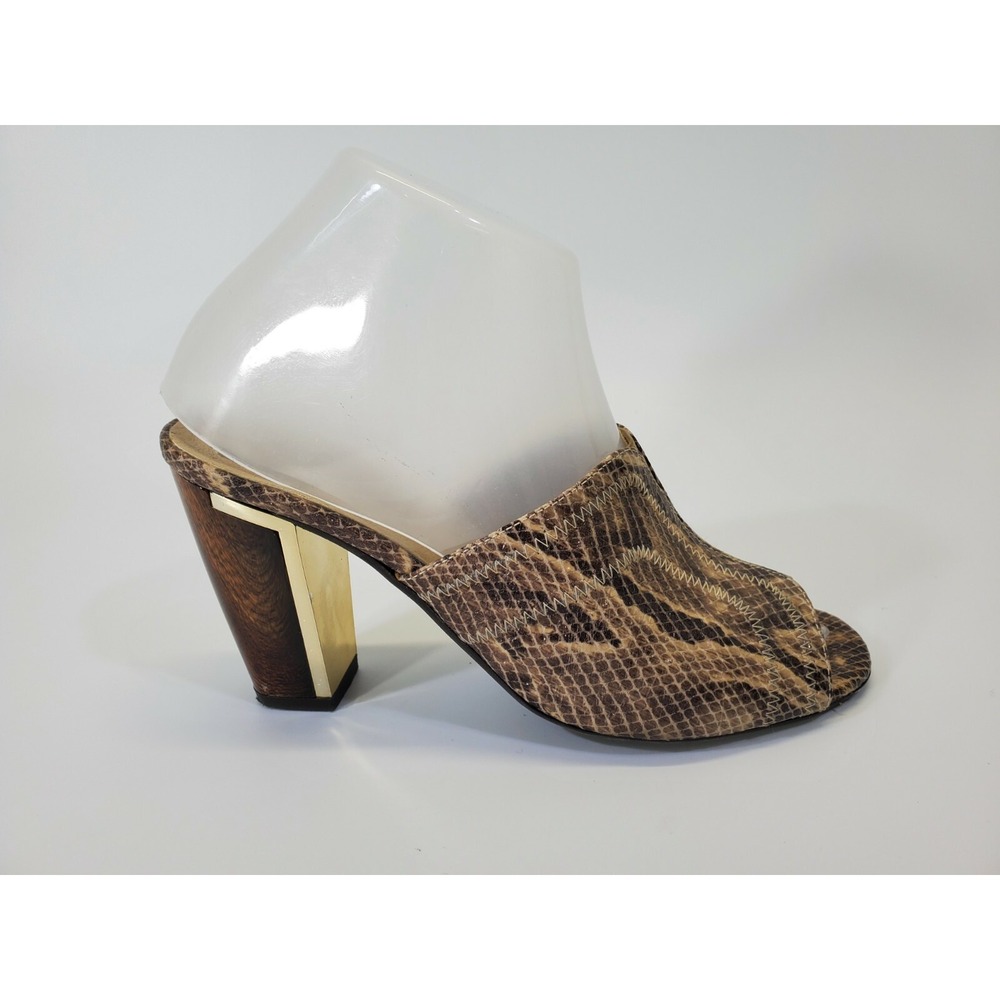 Sesto Meucci Python Leather Open Toe Mule High Heels Shoes women's 6.5 - Picture 3 of 9